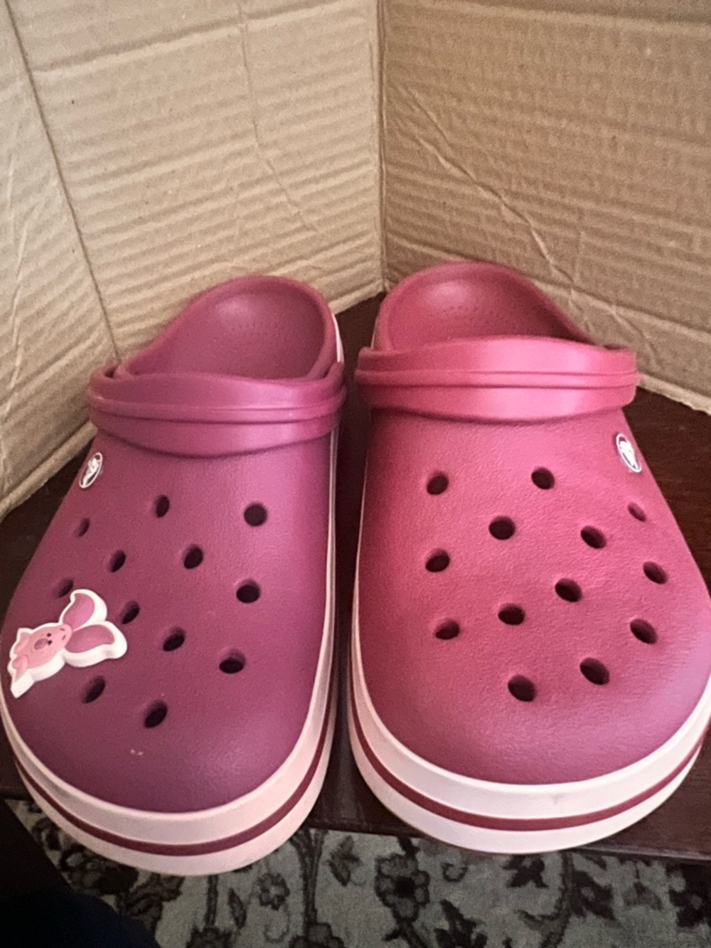 CROCS Two-Tone Pink & Magenta Slip-On Clogs